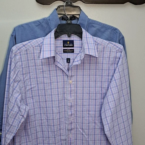 Nautica Blue and Stafford Purple Men's Button Down Dress Shirt Bundle - Picture 12 of 12